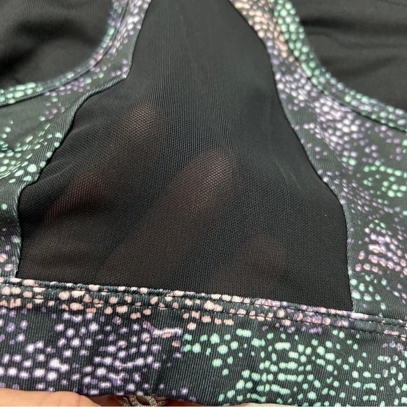 TEK GEAR Sports Bra Size M Multicolored Medium Support Sheer Keyhole Back EUC - Picture 7 of 7